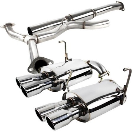 Overtime Catback Exhaust System Quad Tip for 08 to 14 Subaru WRX, 29 x 11.25 x 45.75 in. OV2654344